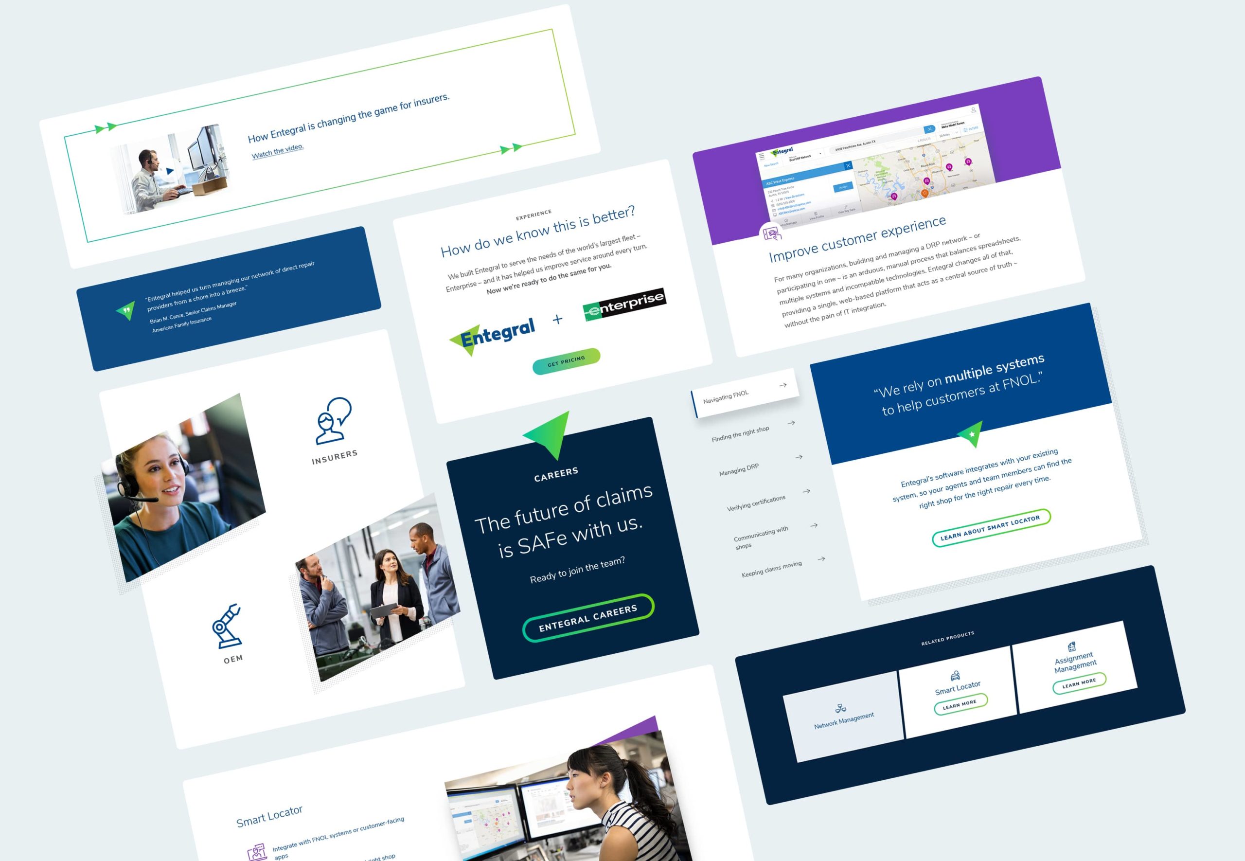 Component blocks of the Entegral website design