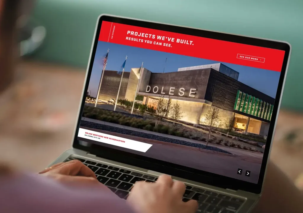 Homepage design concept for the new Flintco Construction website