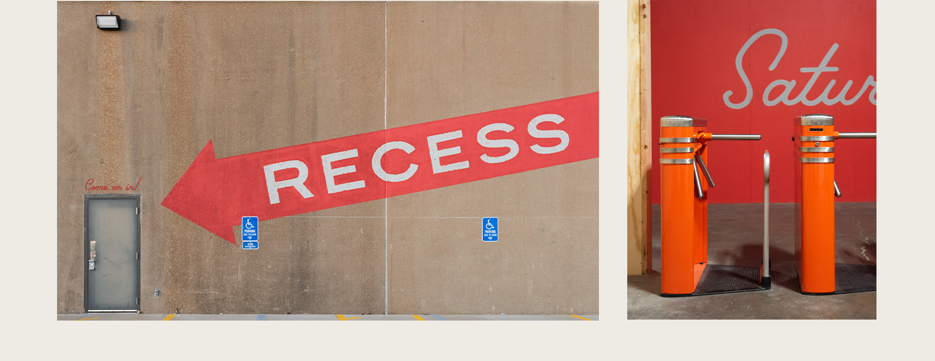 Recess exterior branding signage