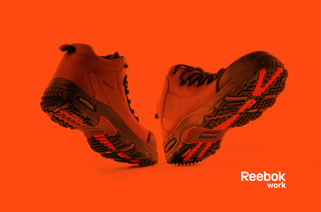 Dramatic red image for the Reebok Work Branding