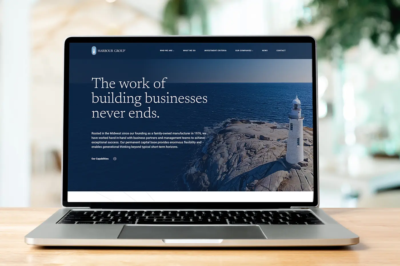 The redesigned Harbour Group website