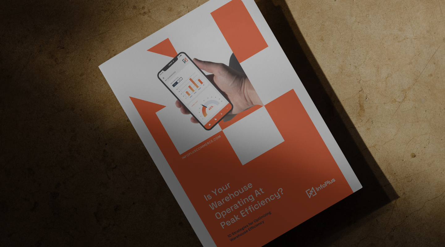 A printed sales collateral piece with the new InfoPlus WMS brand identity