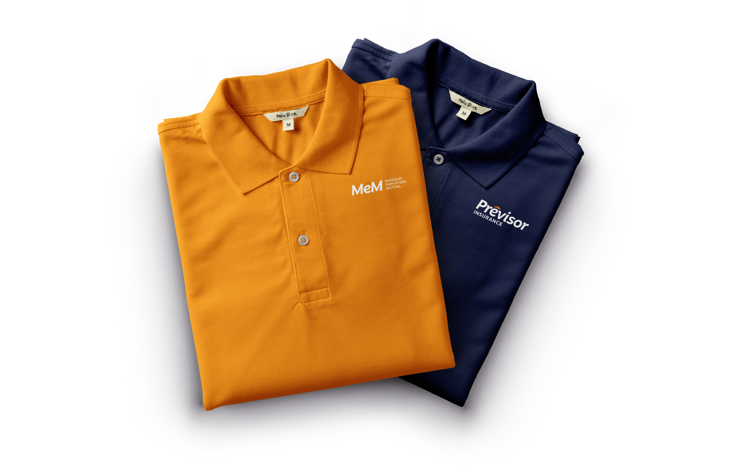 MeM Insurance - branding logo on employee polo shirt