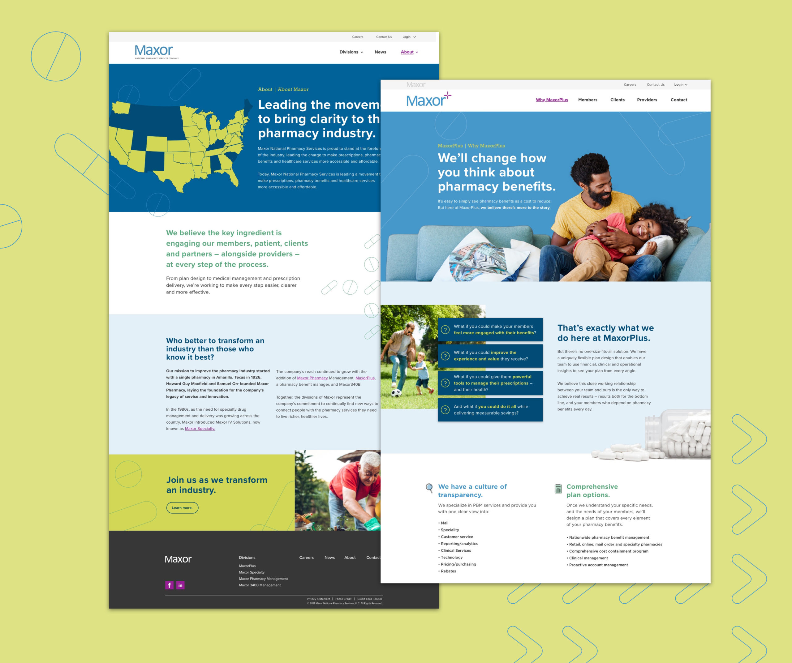 Maxor Website Design Page Layouts
