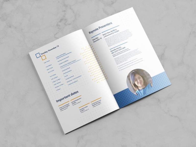 NAPCRG branding design inside a print publication