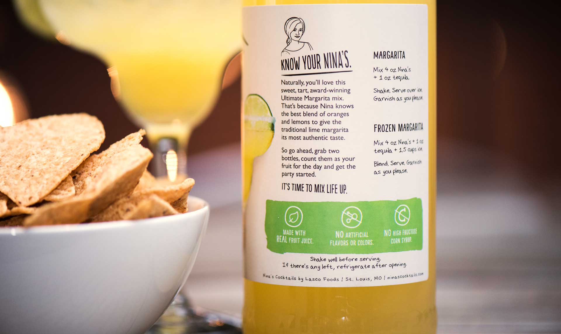 Know your Nina's - the back of the packaging design