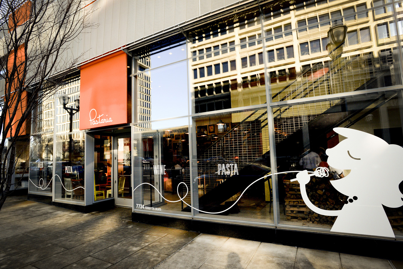 Branding the outside of Pastaria in St. Louis
