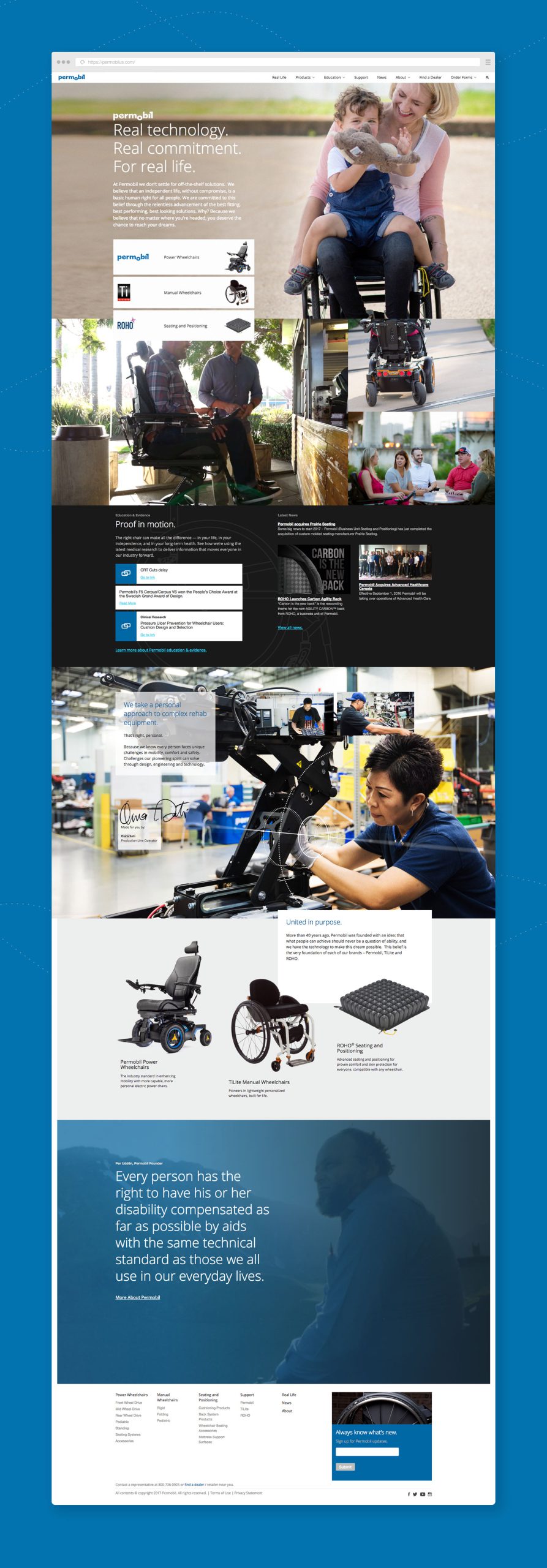 Website design for Permobil