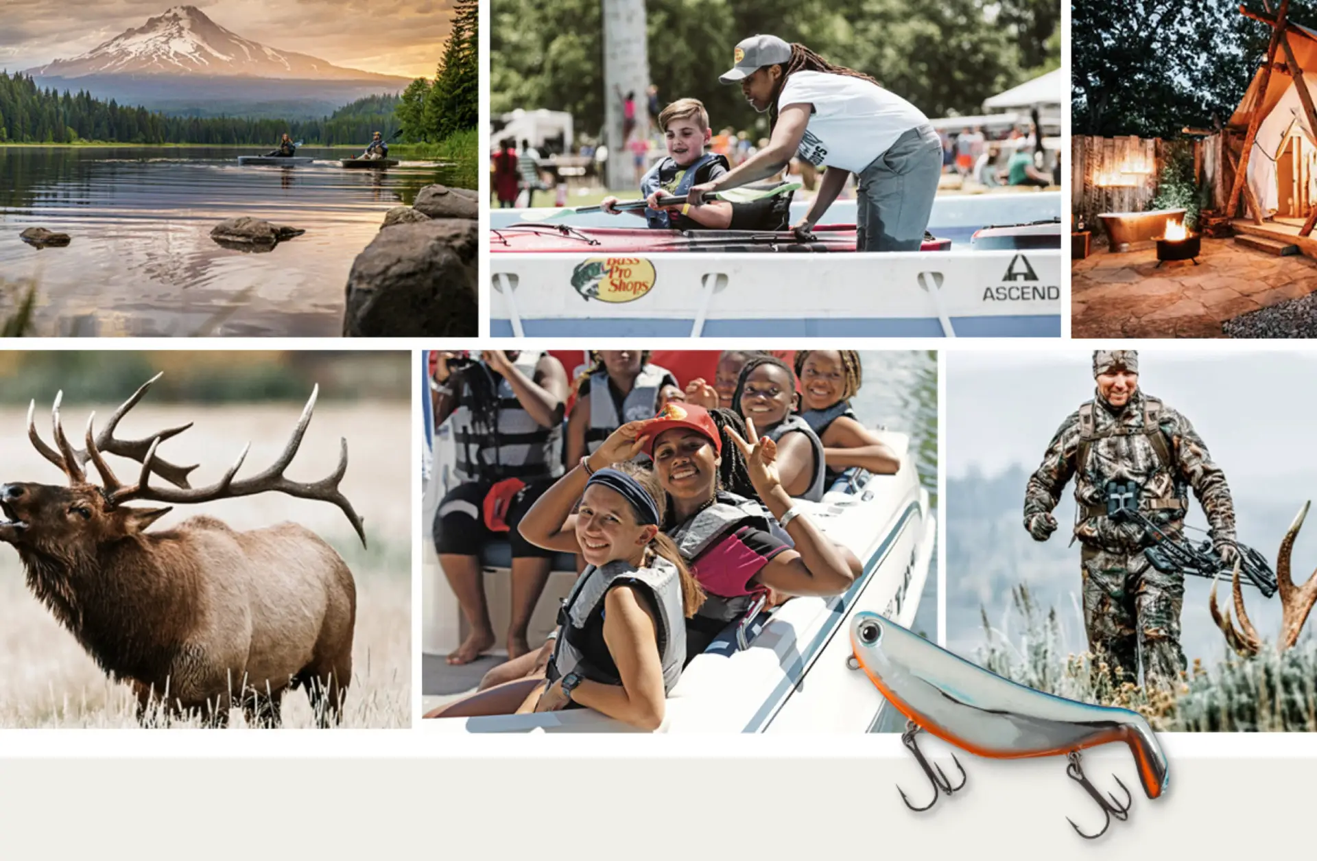 Elements and photography Atomicdust used when designing the Bass Pro Website.