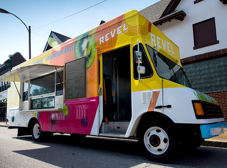 Revel Kitchen Branding on a Food Truck