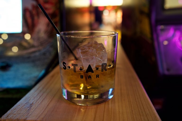 Custom branding for the glassware at Start Bar