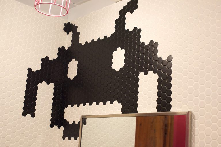 Custom tile design in the Start Bar restrooms