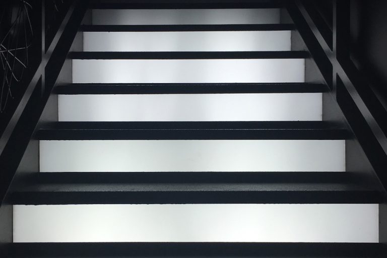 The backlit stairs at Start Bar