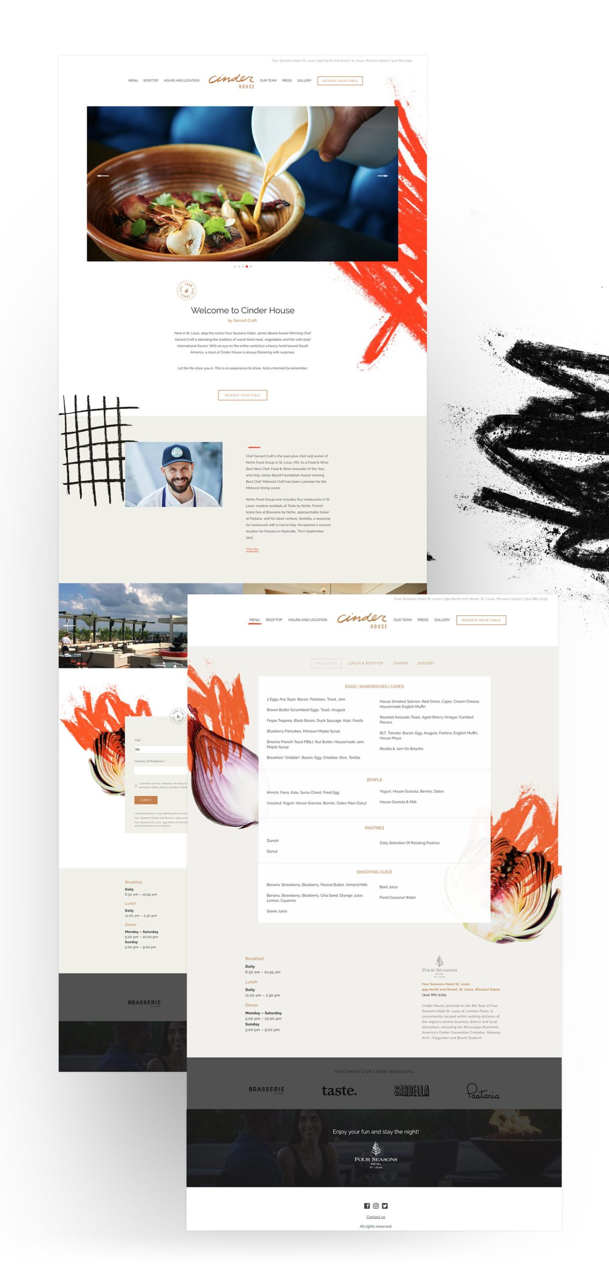 Website design for Cinder House St. Louis