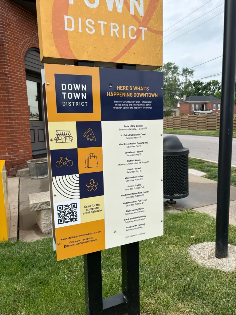 O'Fallon Downtown District directory and wayfinding sign