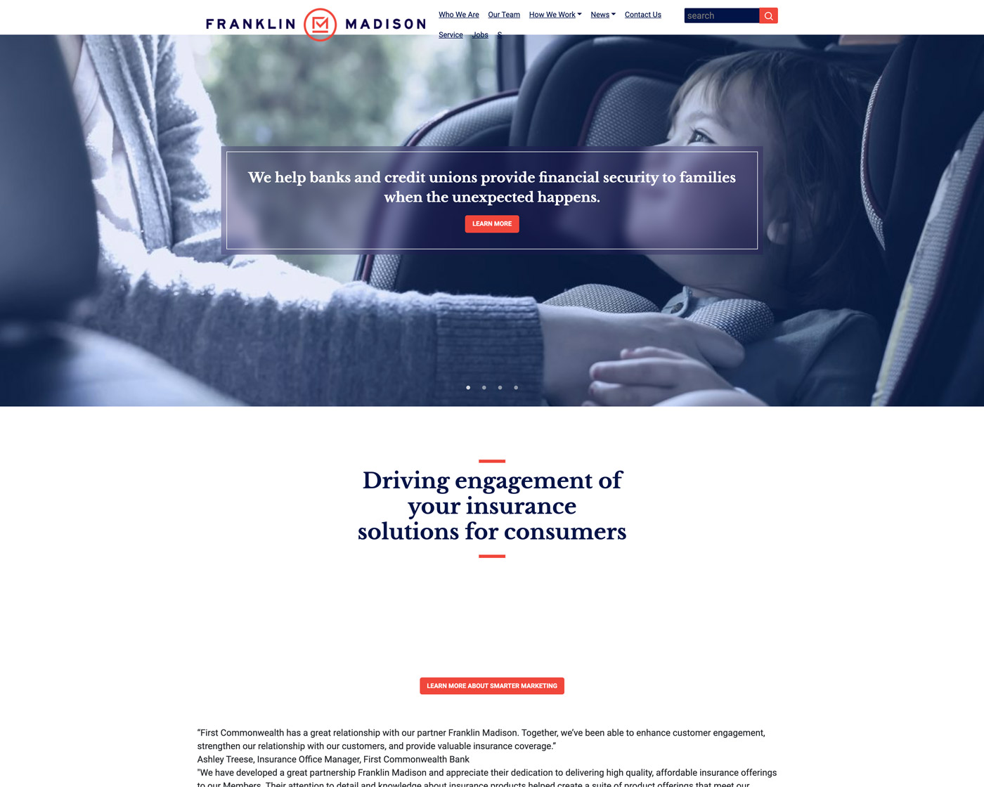 Screenshot of Franklin Madison's old website homepage