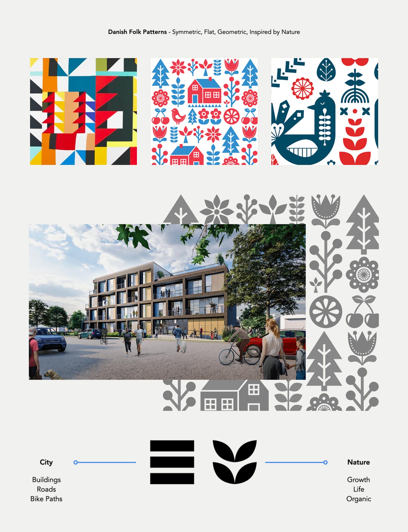 Scandinavian patterns influenced the residential development brand identity for Terra