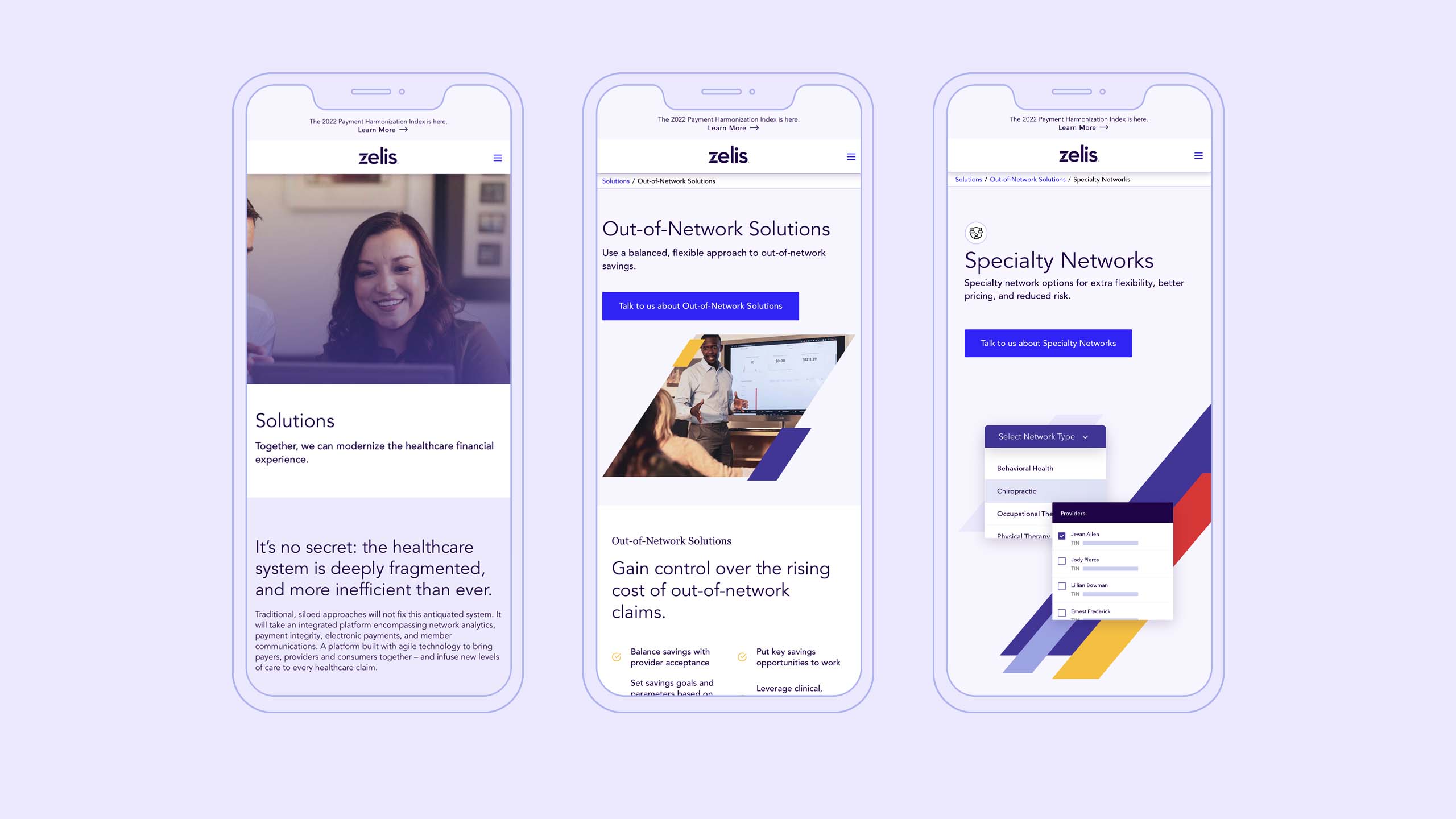 The Zelis website is mobile-responsive and is easily viewed on phones and tablets