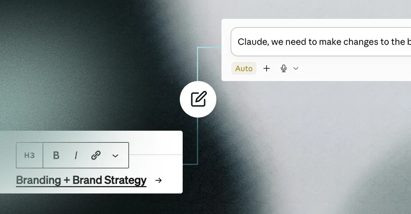 Editing the new Atomicdust site two ways: a Claude prompt and the WordPress block-editor toolbar