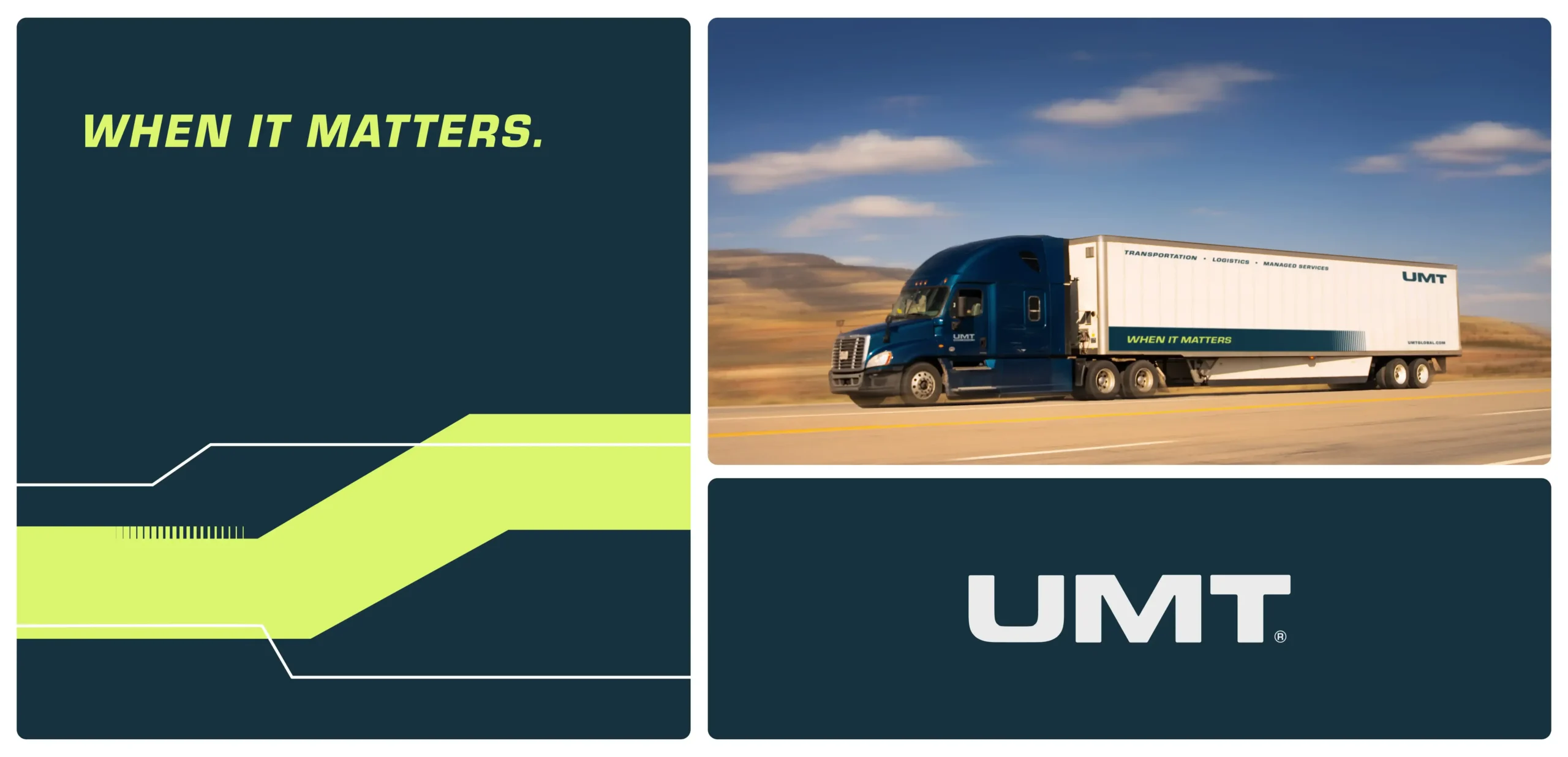 Graphics with the new UMT brand identity