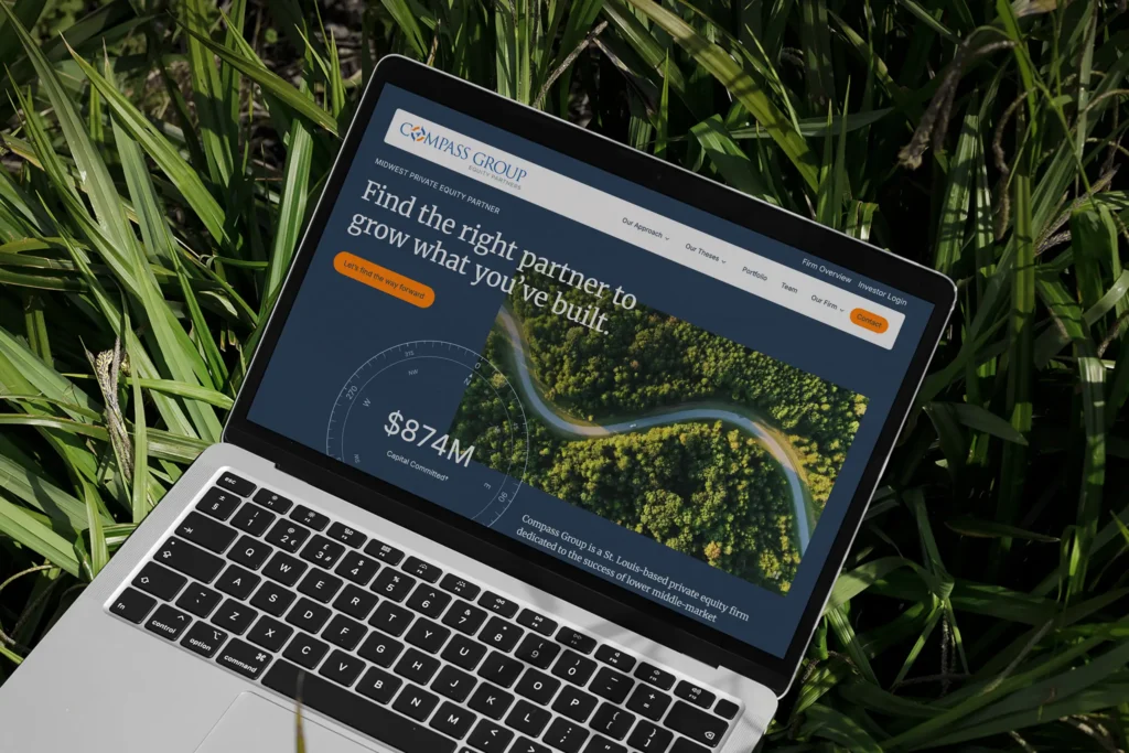 Homepage for Compass Group Equity Partners website design