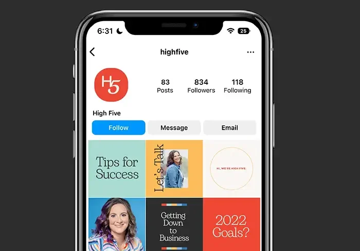 High Five Strategies brand on Instagram by Atomicdust
